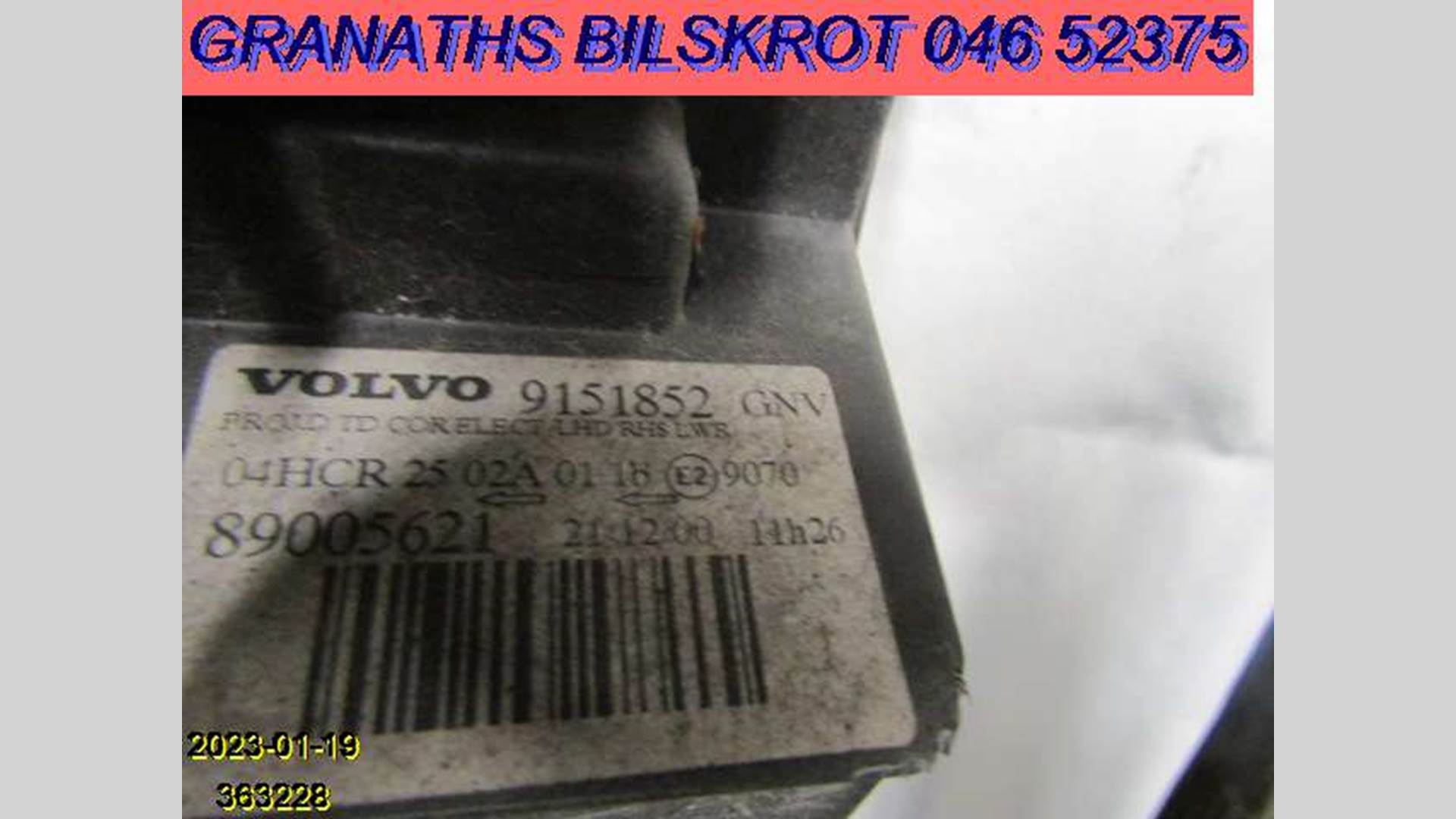 Strålkastare höger - EJ XENON till Volvo S60 [2001-2004] VOLVO R + S60 ...